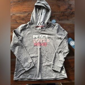 Life Is Good Gray Hoodie with Peace Love & wine